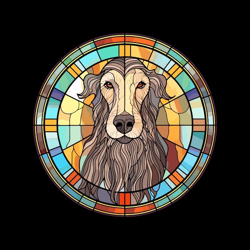 Scottish Deerhound Hunderasse Buntglas Colorfu