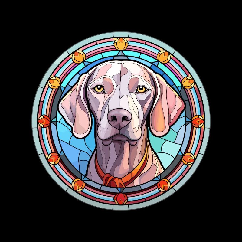 Weimaraner Hunderasse Buntes Glas Buntes Wasser