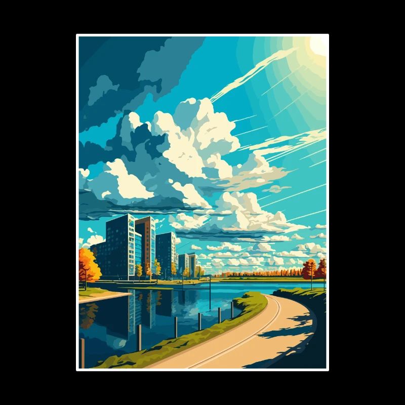 Almere Pays-Bas Vintage voyage affiche Souvenir