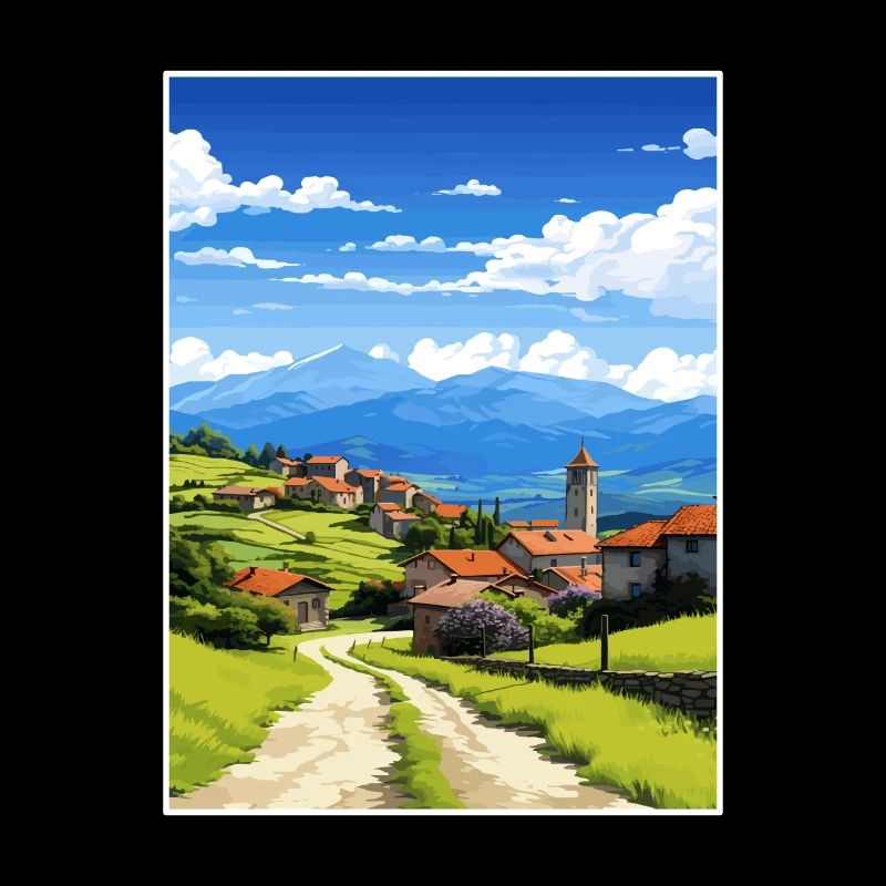 Pays Basque Espagne Affiche de voyage vintage WPA Art