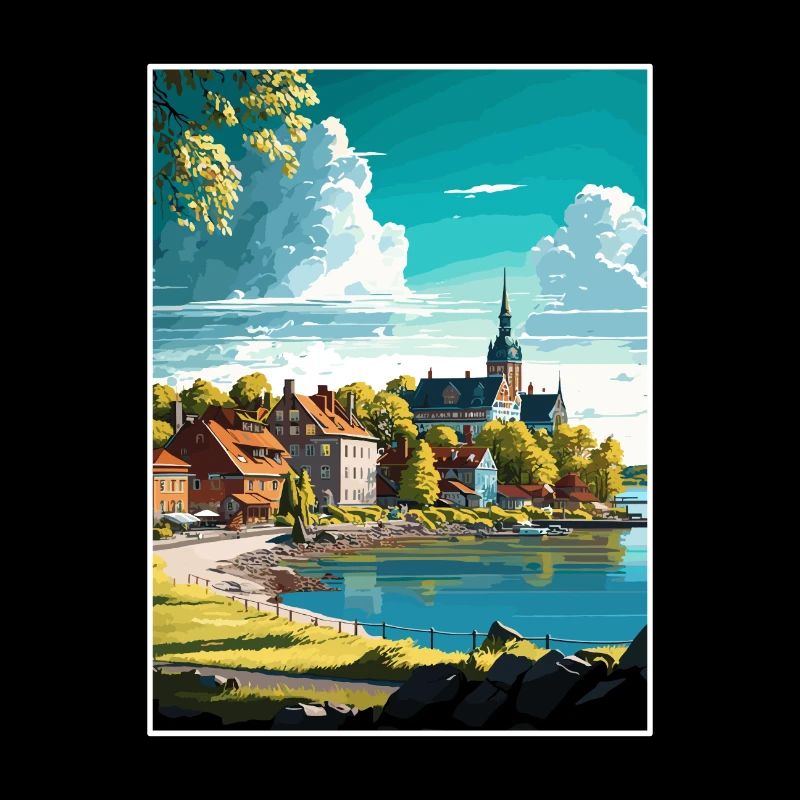 Ronneby Eskilstuna Schweden Vintage Reiseposter