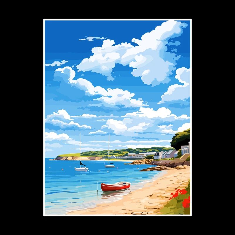 St Mawes Michaels Mount Cornwall Reiseposter