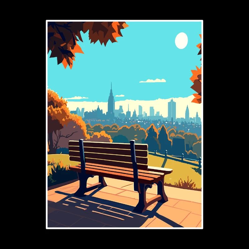 Hampstead Heath London Skyline Reiseposter