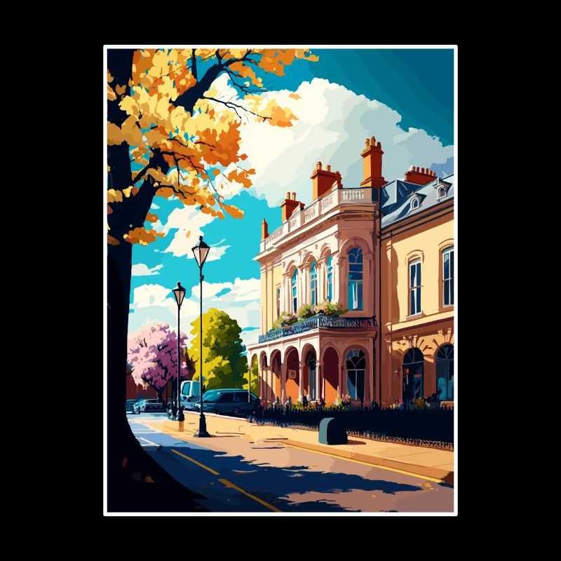 Royal Leamington Angleterre Vintage voyage affiche WPA