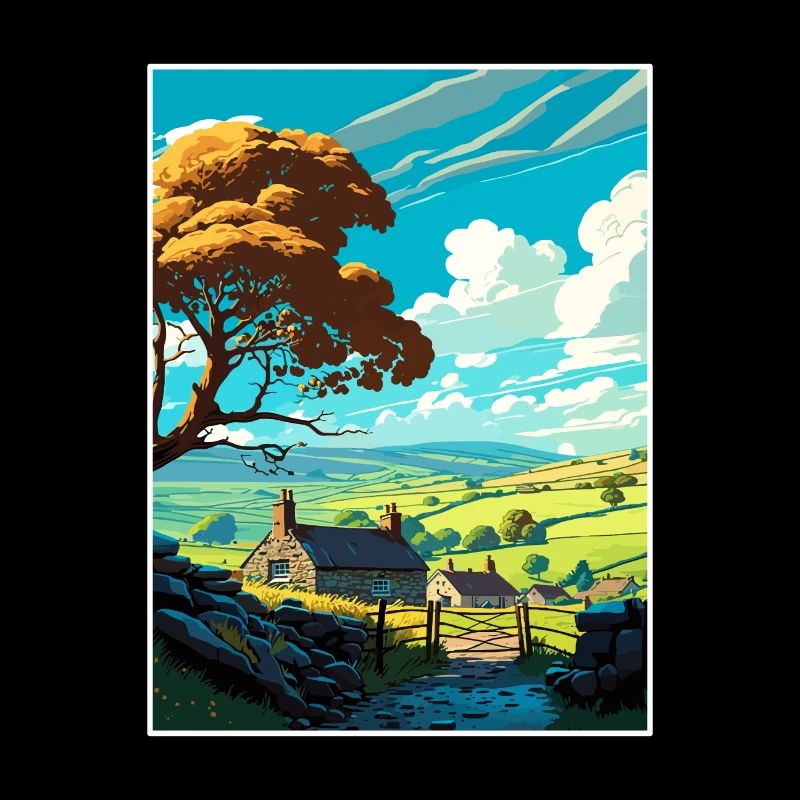 Leyburn Angleterre Yorkshire Vintage affiche de voyage