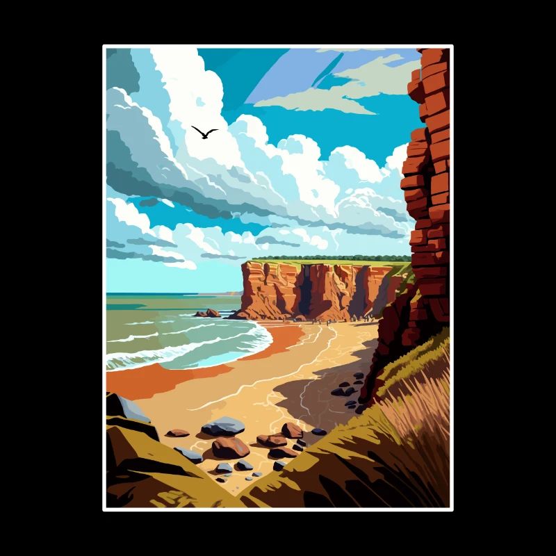 Hunstanton falaises Angleterre Vintage affiche de voyage