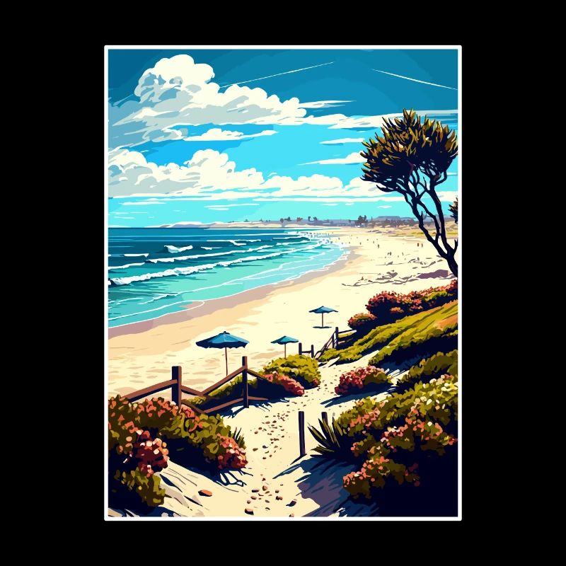 Carlsbad State Beach Kalifornien Reiseposter