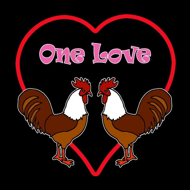 Hähne Männer One Love Liebe verliebt Statement