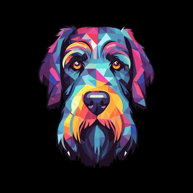Schnauzer géant race de chien aquarelle dessin animé Kawai
