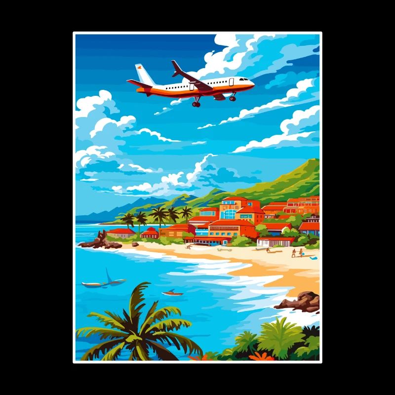 Saint Maarten Caraïbes Vintage Poster de voyage