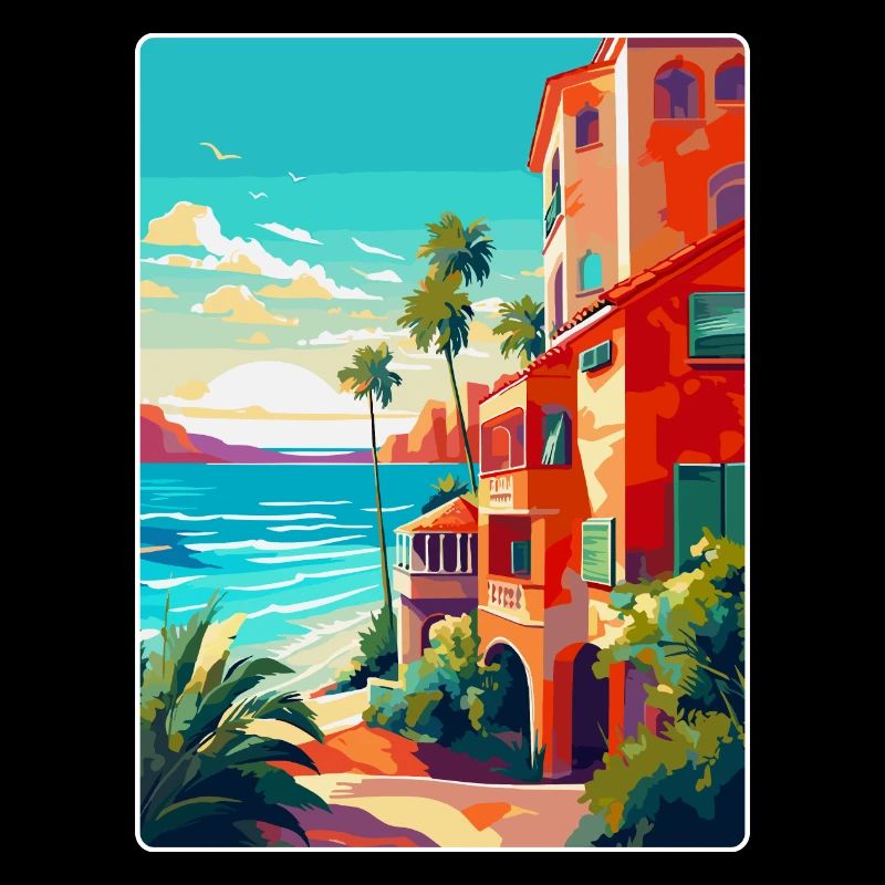 Costa del sol Espagne Affiche de voyage vintage souvenir