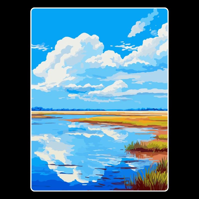 Basse-Saxe Wadden Allemagne Affiche de voyage vintage