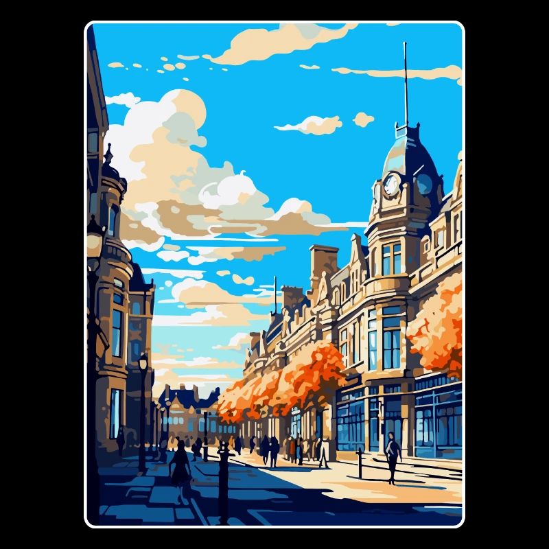 Harrogate Angleterre Royaume-Uni Affiche de voyage vintage WPA Art
