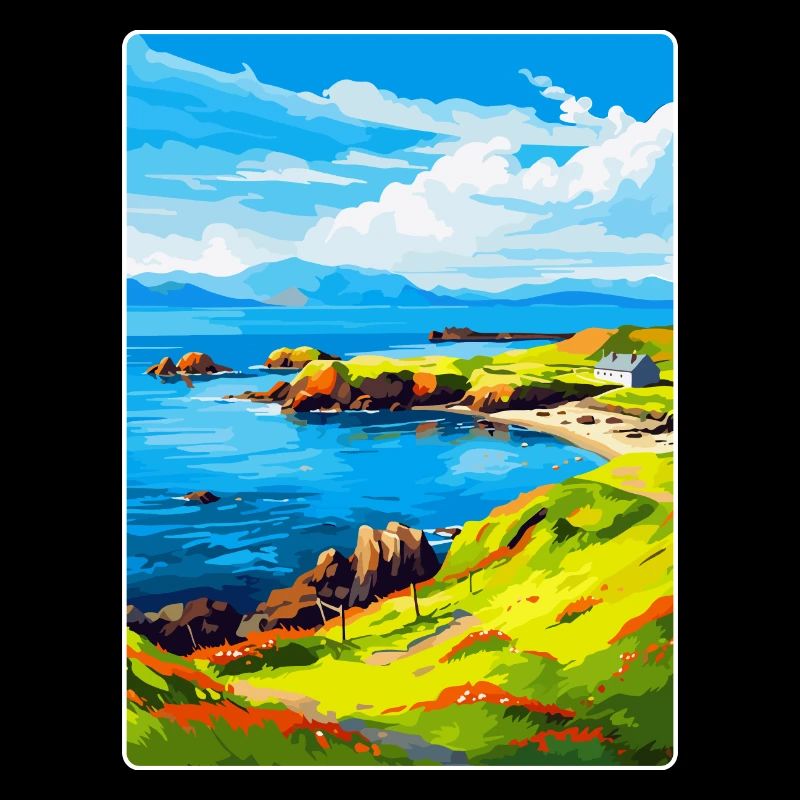 Île de Seil Écosse Royaume-Uni Affiche De Voyage Vintage WPA