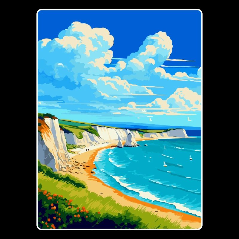 Affiche de voyage vintage de l’île de Wight WPA Souvenir