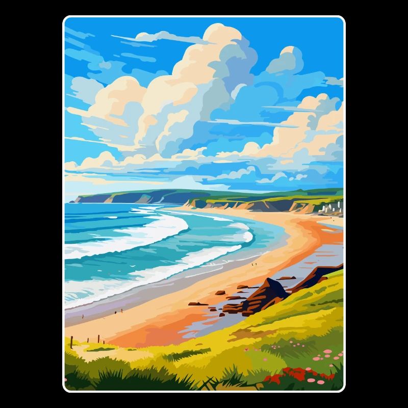 Woolacombe Devon Affiche de voyage vintage souvenir
