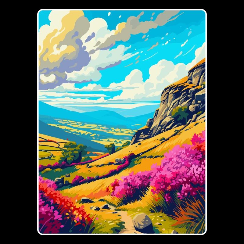 Affiche de voyage vintage du parc national de Peak District