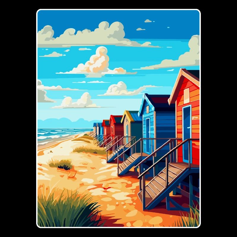 Wells à côté de la mer Angleterre Royaume-Uni Affiche de voyage WPA