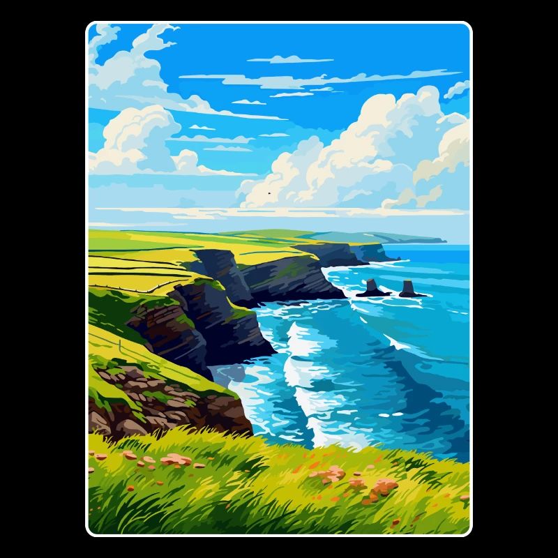 Péninsule de lézard, Cornouailles, Angleterre, Royaume-Uni, Affiche de voyage