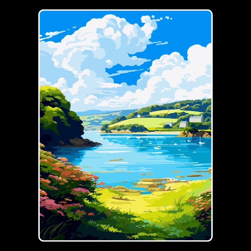 Helford River England Uk Reiseplakat Souvenir