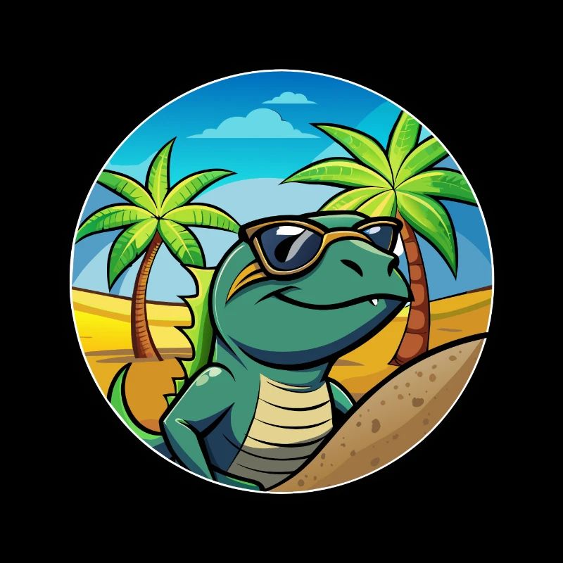 Lizard Funny Cartoon Summer Beach Sunglasses Cool