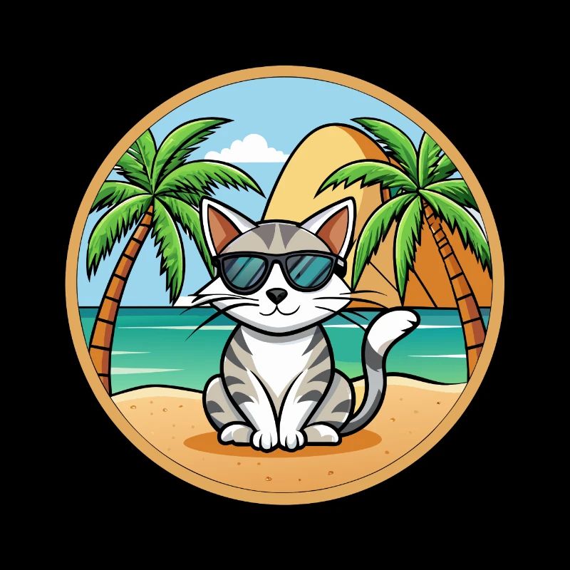 Lunettes de soleil de dessin animé de race de chat égéen plage