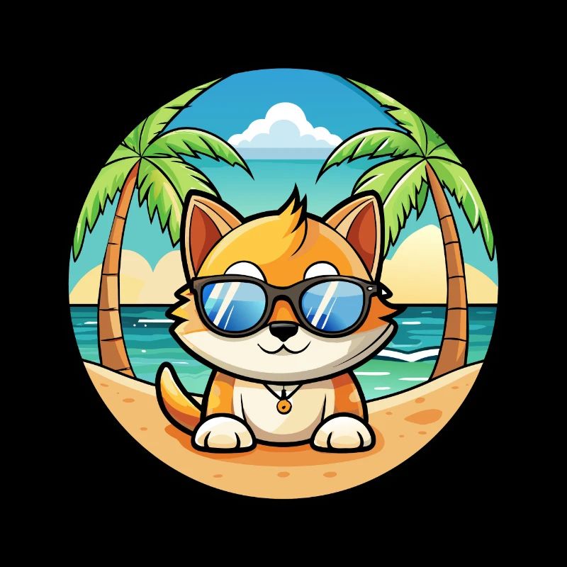 Munchkin Lunettes de soleil de dessin animé de race de chat plage