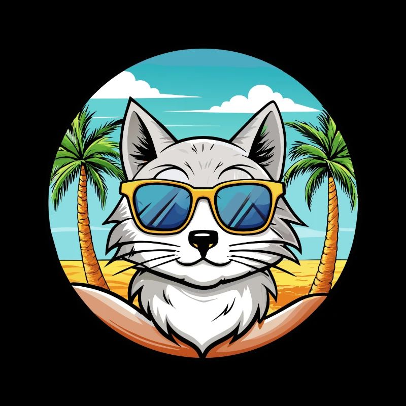 Lunettes de soleil de plage de race de chat angora turc