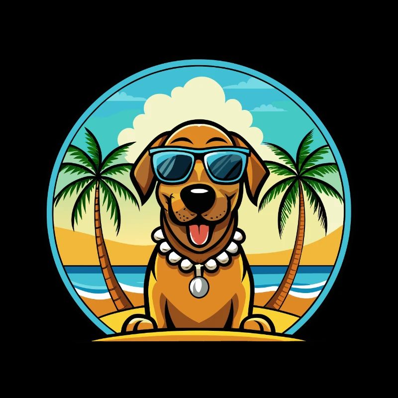 Bayerischer Berghund Hunderasse Cartoon Beach
