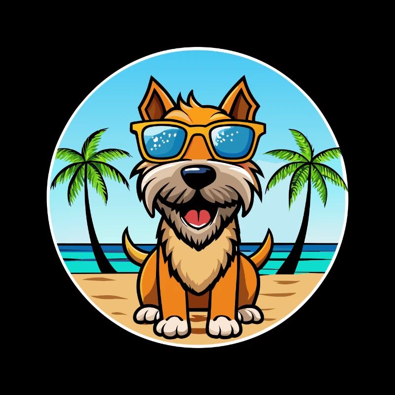 Tenterfield Terrier Hunderasse Cartoon Sonnenbrille