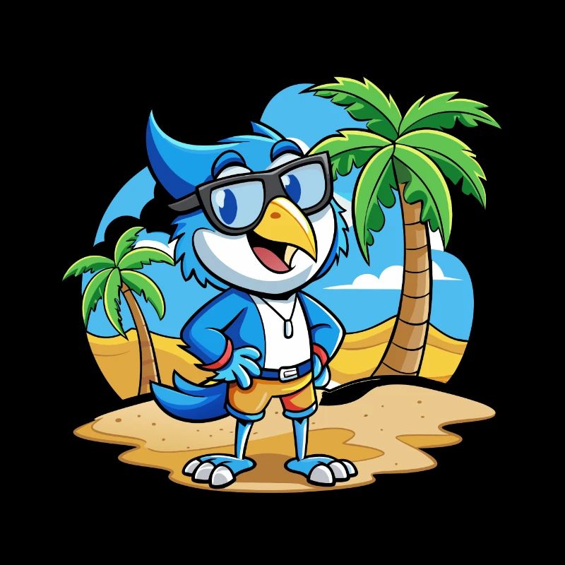 Blue Jay Funny Cartoon Summer Beach Sunglasses