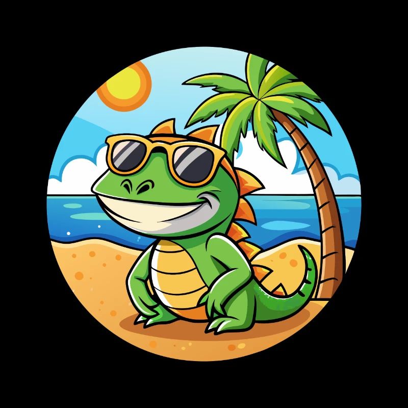 Lizard Funny Cartoon Summer Beach Sunglasses
