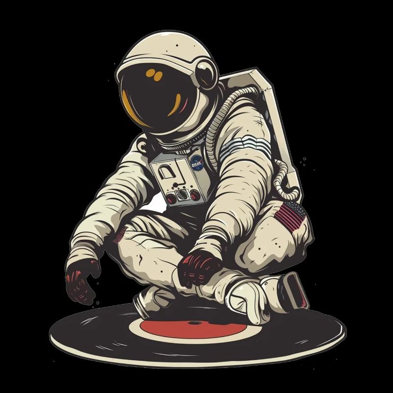 astronaute disque vinyle musique vinyle