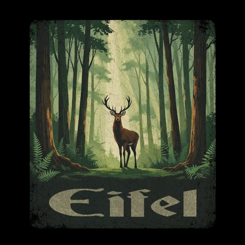 Eifel mit Hirsch