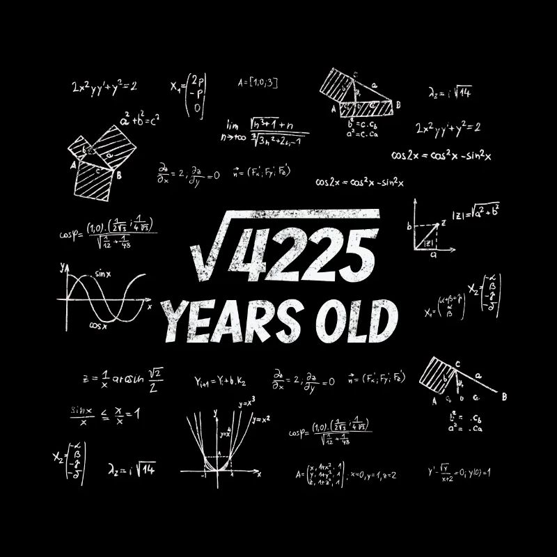 Racine carrée de 4225 - 65e anniversaire math nerd