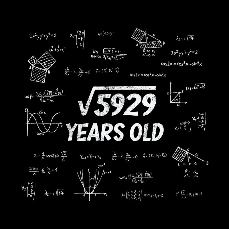 Racine carrée de 5929 - 77e anniversaire math nerd