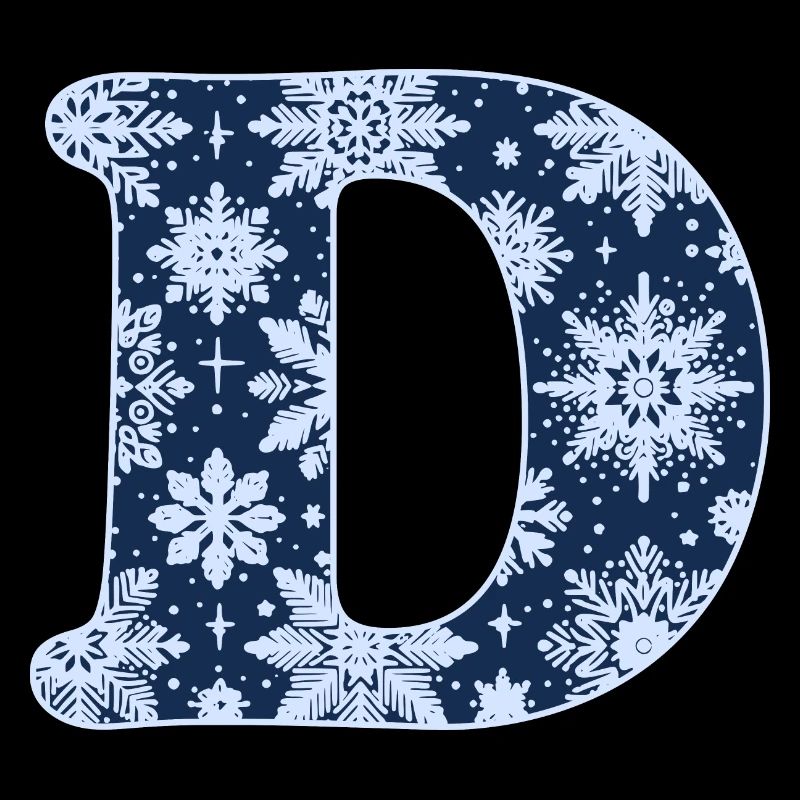 Buchstabe D Schneeflocken