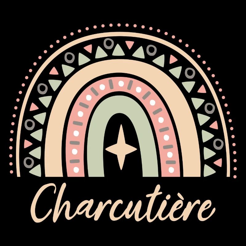 Cadeau Charcutière. Boho Rainbow charcutière.