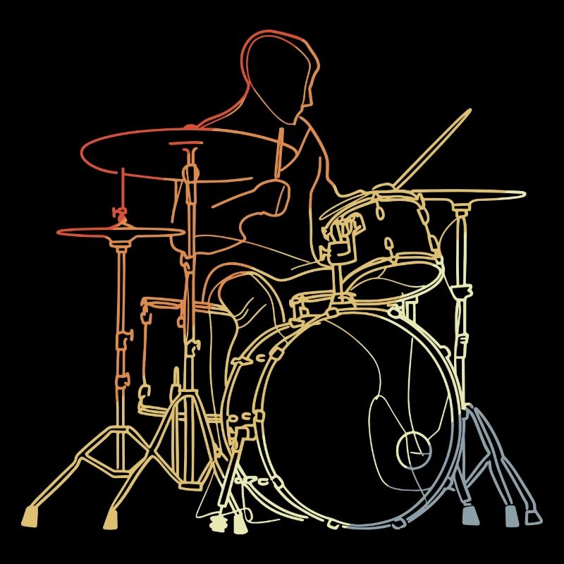 Vintage Drummer Drawing
