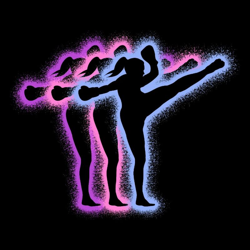 Silhouettes de kickboxeurs de Muay Thai et de filles de kickboxing