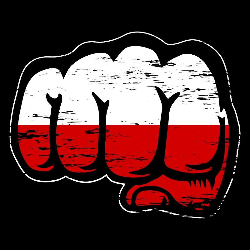 Poing du drapeau de la Pologne utilisé