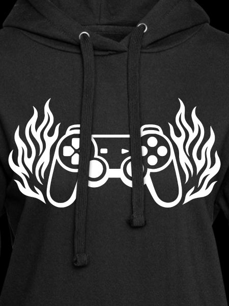 Flames controller, burning gamepad graphics