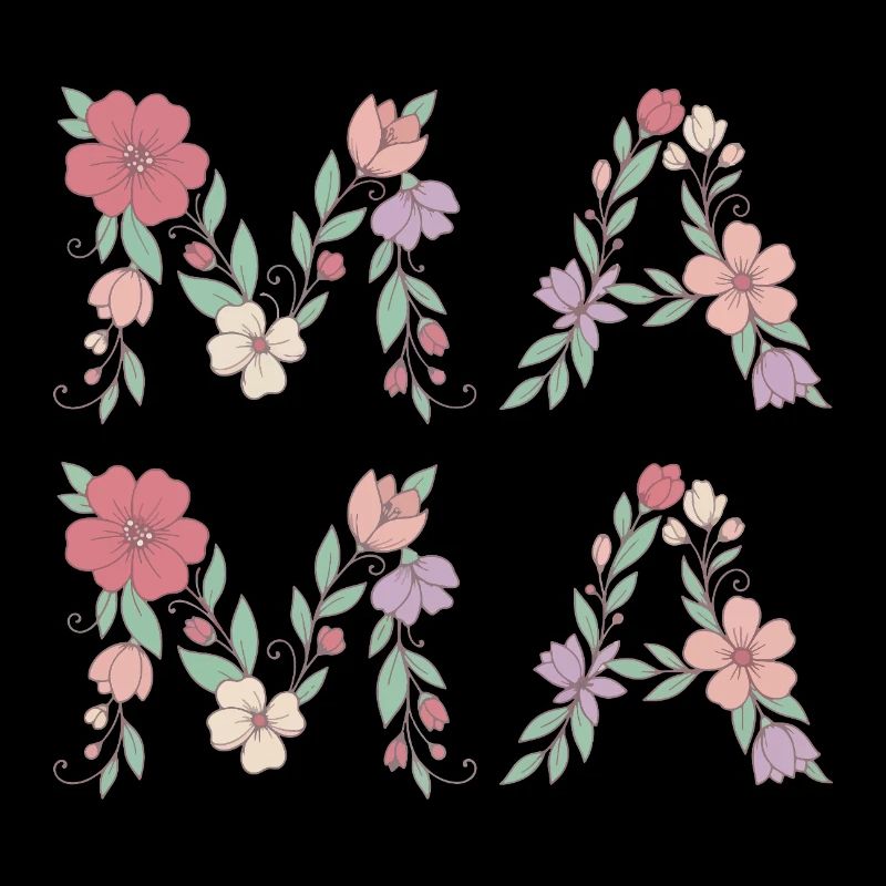 Mama Blumen Floral Schrift Beste Mutter Muttertag