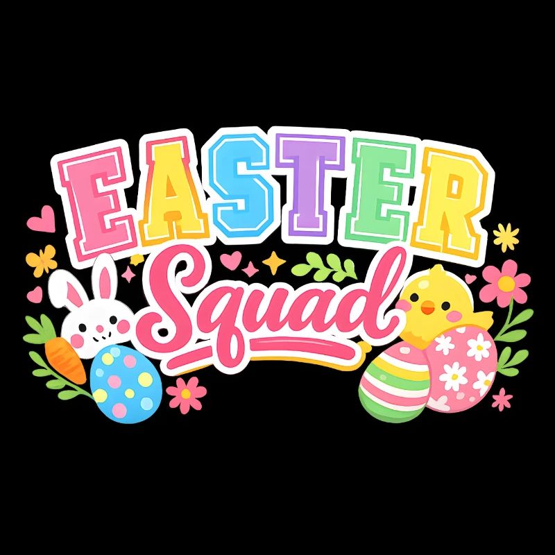 Easter Squad Colorful Eggs Chick