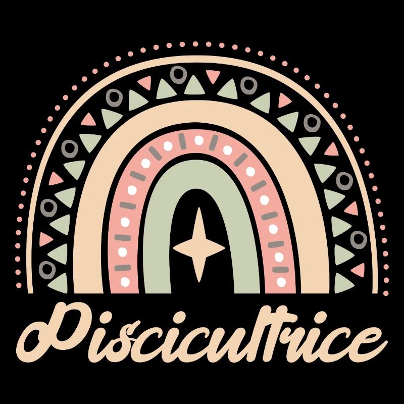 Cadeau Piscicultrice. Boho Rainbow piscicultrice.