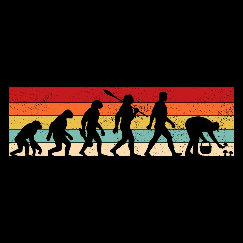 Evolution Cueilleur de champignons, Cueillette de champignons Vintage