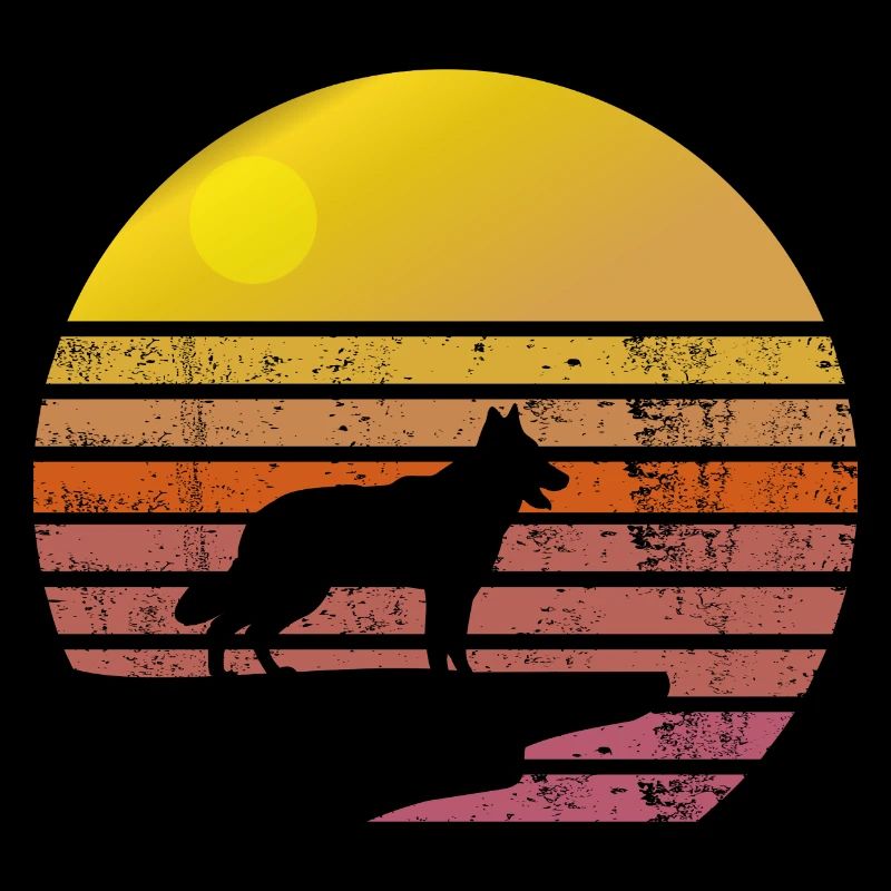 Schweizer Schäferhund Sonnenaufgang Klippe