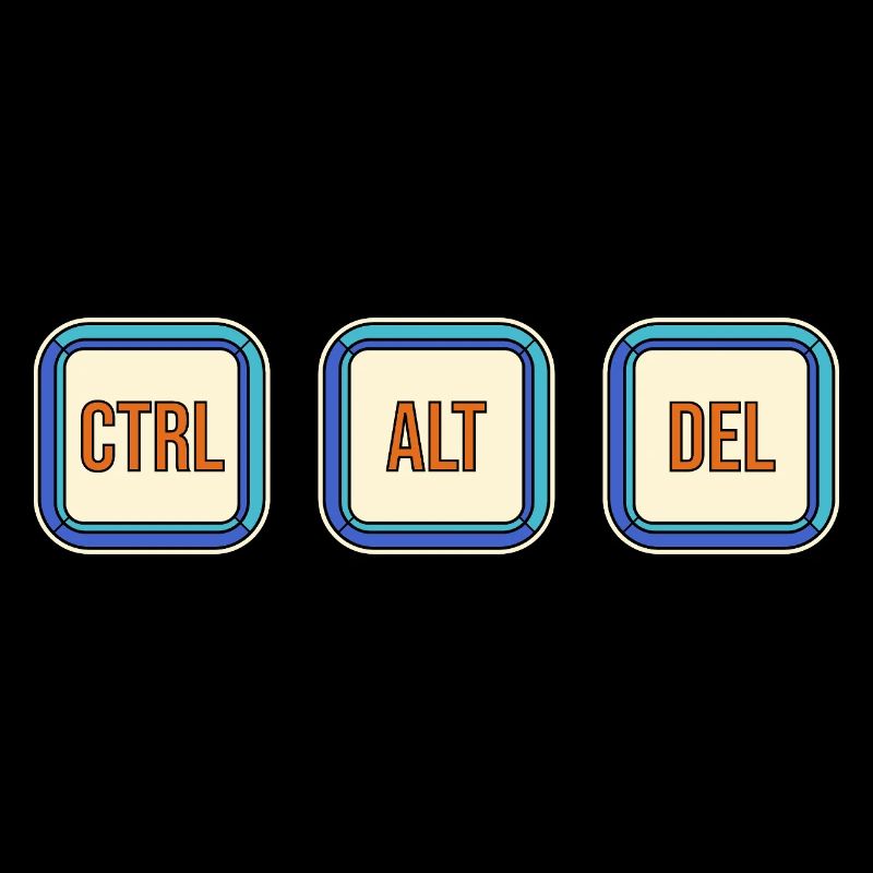 Retro Keyboard Keys CTRL ALT DEL