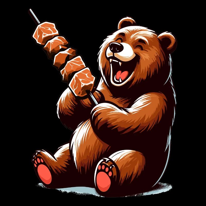 Cute shashlik bear delicious barbecue gift
