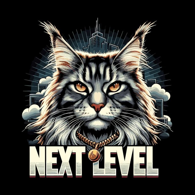 Maine Coon Katze Next Level Geschenk